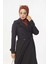 25Y14784 Trenchkot Bel Kemerli Üç Düğmeli - Abacı - 25Y14784 - Siyah - 44 3