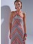 Desenli Halter Yaka Multi Midi Elbise 3