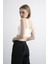 Kalın Askılı Ekru Crop Top 4