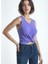 Açık Lila Bisiklet Yaka Pamuklu Kolsuz Crop Kadın T-Shirt Tıana 1