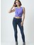 Açık Lila Bisiklet Yaka Pamuklu Kolsuz Crop Kadın T-Shirt Tıana 3