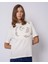 Yuvarlak Yaka Önü Gül Desenli Taş Işlemeli T-Shirt 1