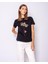 Yuvarlak Yaka Önü Çiçek Desenli Boncuk Işlemeli T-Shirt 2