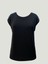 Siyah Bisiklet Yaka Pamuklu Kadın Kısa Kollu T-Shirt Betty 4