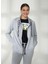 Gri Melanj Kadın Kapüşonlu Sweatshirt DP2J8598 1