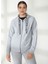 Gri Melanj Kadın Kapüşonlu Sweatshirt DP2J8598 2