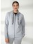 Gri Melanj Kadın Kapüşonlu Sweatshirt DP2J8598 3