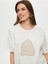 Önü Yaprak File Nakışlı Yuvarlak Yaka Pamuklu T-Shirt S25TSH080 4