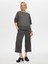 Çizgili ve Düz Garnili Casual Form Ketenli Bluz S25BLZ032 1