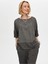 Çizgili ve Düz Garnili Casual Form Ketenli Bluz S25BLZ032 3