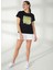 Bisiklet Yaka Baskılı Siyah Kadın T-Shirt DP2T9247 3