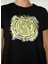 Bisiklet Yaka Baskılı Siyah Kadın T-Shirt DP2T9247 4