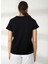 Bisiklet Yaka Baskılı Siyah Kadın T-Shirt DP2T9247 5