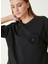 Siyah Kadın Regular Fit Düz T-Shirt 1092318 2