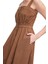 Kahverengi Espoir Regular Fit Midi Boy Elbise 5