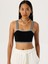 Triko Dama Desen Crop - Siyah 1