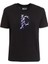 Bisiklet Yaka Baskılı Siyah Kadın T-Shirt 75PAHT04 1