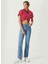 Açık Indigo Mavi Kadın Yüksek Bel Straight Denim Pantolon 1086336 1