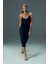 Ipeksi Saten Maxi Slip Elbise Siyah 1