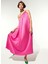 Chrissy Tek Omuz Saten Elbise Pembe 1