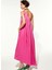 Chrissy Tek Omuz Saten Elbise Pembe 4