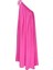 Chrissy Tek Omuz Saten Elbise Pembe 6