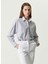Beyaz Lacivert Kadın Regular Fit Gömlek 1087158 1