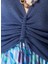 V Yaka Slim Fit Saks Kazak Kadın 1086554 6