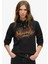 Siyah Kadın Kapüşon Standart Baskılı Sweatshirt W2012130A 2