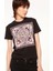 Bisiklet Yaka Baskılı Siyah Kadın T-Shirt 75PAHF04 1