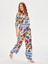 Resort Çiçek Desen Paçası Yırtmaçlı Wide Leg Fit Viskon Pantolon S25PNT045 1