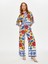 Resort Çiçek Desen Paçası Yırtmaçlı Wide Leg Fit Viskon Pantolon S25PNT045 2
