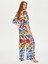 Resort Çiçek Desen Paçası Yırtmaçlı Wide Leg Fit Viskon Pantolon S25PNT045 3