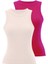 2’li Beyaz, Pembe Bisiklet Yaka Pamuk Elastan Karışımı Kadın Kolsuz T-Shirt Wmclara Rıb Tank Top 1