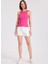 2’li Beyaz, Pembe Bisiklet Yaka Pamuk Elastan Karışımı Kadın Kolsuz T-Shirt Wmclara Rıb Tank Top 3