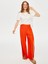 Resort Önü Yırtmaç Detaylı Viskon Keten Wide Leg Fit Pantolon S25PNT047 1