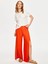 Resort Önü Yırtmaç Detaylı Viskon Keten Wide Leg Fit Pantolon S25PNT047 2