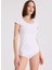 3'lü Beyaz Bisiklet Yaka Pamuk Elastan Karışımı Kısa Kollu Kadın Atlet Olıvıa Capsleeve Top 3