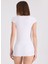 3'lü Beyaz Bisiklet Yaka Pamuk Elastan Karışımı Kısa Kollu Kadın Atlet Olıvıa Capsleeve Top 4