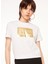 Bisiklet Yaka Baskılı Beyaz Kadın T-Shirt 75PAHG06 3