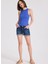 2’li Beyaz, Mavi Bisiklet Yaka Pamuk Elastan Karışımı Kadın Kolsuz T-Shirt Wmclara Rıb Tank Top 3