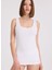 3’lü Beyaz Bisiklet Yaka Pamuklu Kolsuz Kadın Ribana Atlet Eva Rıb Tank Top 2