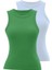 2’li Beyaz,yeşil Bisiklet Yaka Pamuk Elastan Karışımı Kadın Kolsuz T-Shirt Wmclara Rıb Tank Top 1
