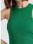 2’li Beyaz,yeşil Bisiklet Yaka Pamuk Elastan Karışımı Kadın Kolsuz T-Shirt Wmclara Rıb Tank Top 4