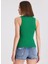 2’li Beyaz,yeşil Bisiklet Yaka Pamuk Elastan Karışımı Kadın Kolsuz T-Shirt Wmclara Rıb Tank Top 5
