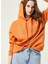 Kapüşon Yaka Turuncu Kadın Sweatshırt 1085375 1