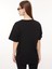 Bisiklet Yaka Düz Siyah Kadın T-Shirt A0709 5
