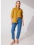 Yağ Yeşili Kadın Comfort Fit Keten Gömlek Keto 3