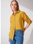 Yağ Yeşili Kadın Comfort Fit Keten Gömlek Keto 6