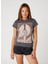Bisiklet Yaka Koyu Gri Kadın T-Shirt W7FDEEM08 1